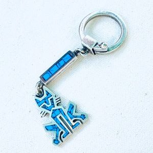 Aqua Mexican Taxco Cat Keychain